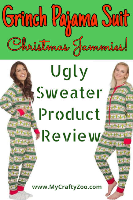 Grinch Pajama Suit: Christmas Jammies @uglyxmas @CraftyZoo