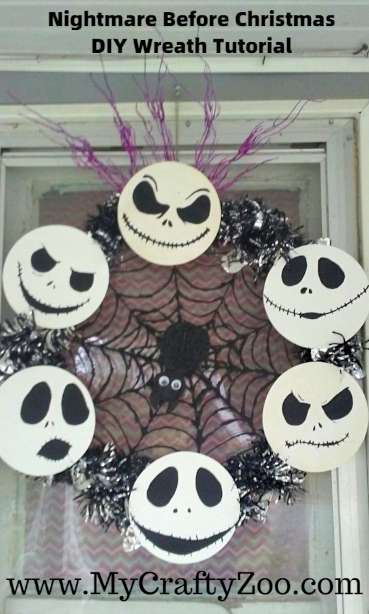 Nightmare Before Christmas Wreath Step by Step Instructions