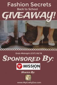 Fashion Secrets Back to School #Giveaway @Crafty_Zoo